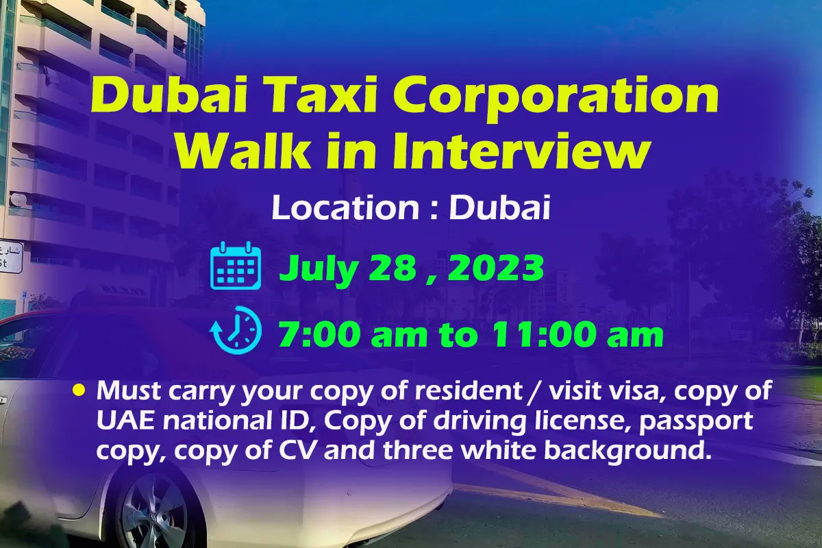 Dubai Taxi Walk in Interview