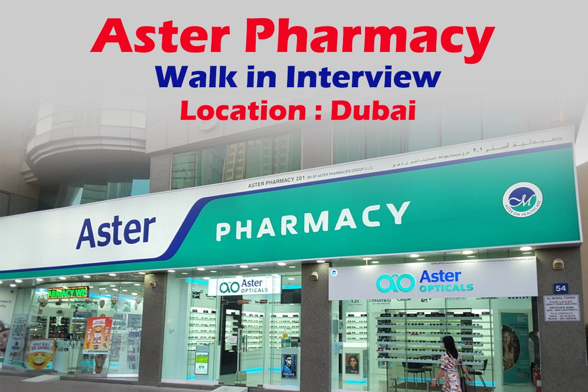 Aster Pharmacy Jobs