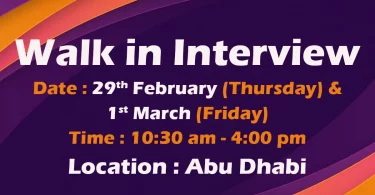 Walk in Interview for Drivers in Abu Dhabi