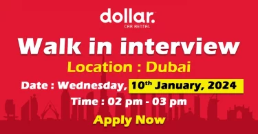 Dollar Car Rental walk in Interview Dubai