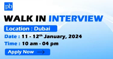 Policy Bazaar Walk in Interview Dubai