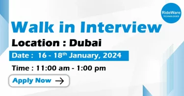 Rideware Walk in Interview Dubai