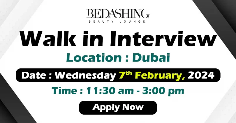 Bedashing Beauty Lounge Walk in Interview in Dubai