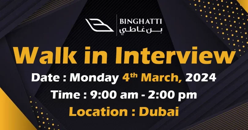 Binghatti Walk in Interview in Dubai