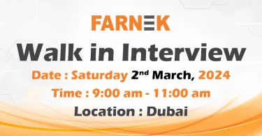 Farnek Walk in Interview in Dubai