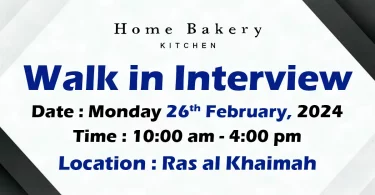 Home Bakery Walk in Interview in Ras Al Khaimah