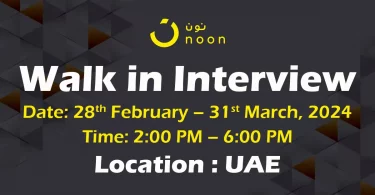 NOON Walk in Interview in UAE