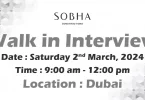 Sobha Construction walk in Interview in Dubai