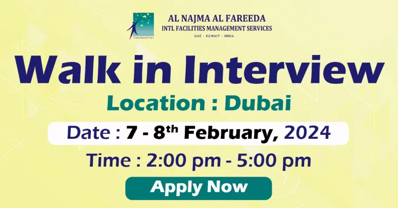 Al Najma Al Fareeda Walk in Interview Dubai