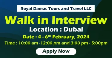 Royal Damac Walk in Interview in Dubai