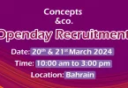 Concepts &Co Open Day Recruitment in Bahrain