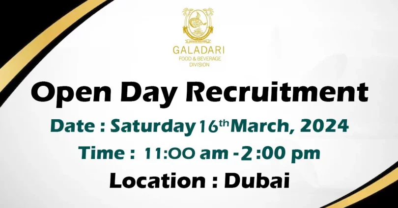 Galadari Open Day Recruitment in Dubai