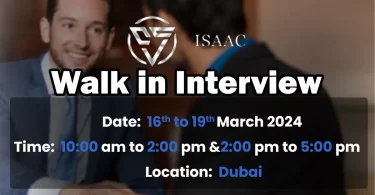 Isaac Financial Walk in Interview in Dubai