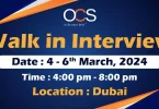 OCS Walk in Interview in Dubai