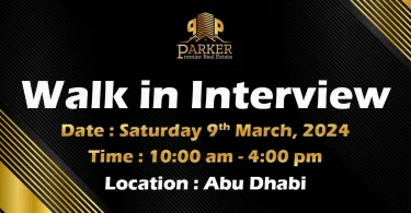 Parker Premier Walk in Interview in Abu Dhabi