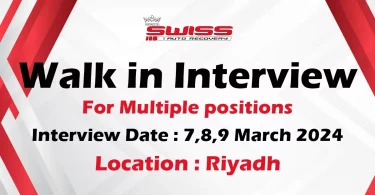Swiss Auto Services Walk in Interview in Riyadh